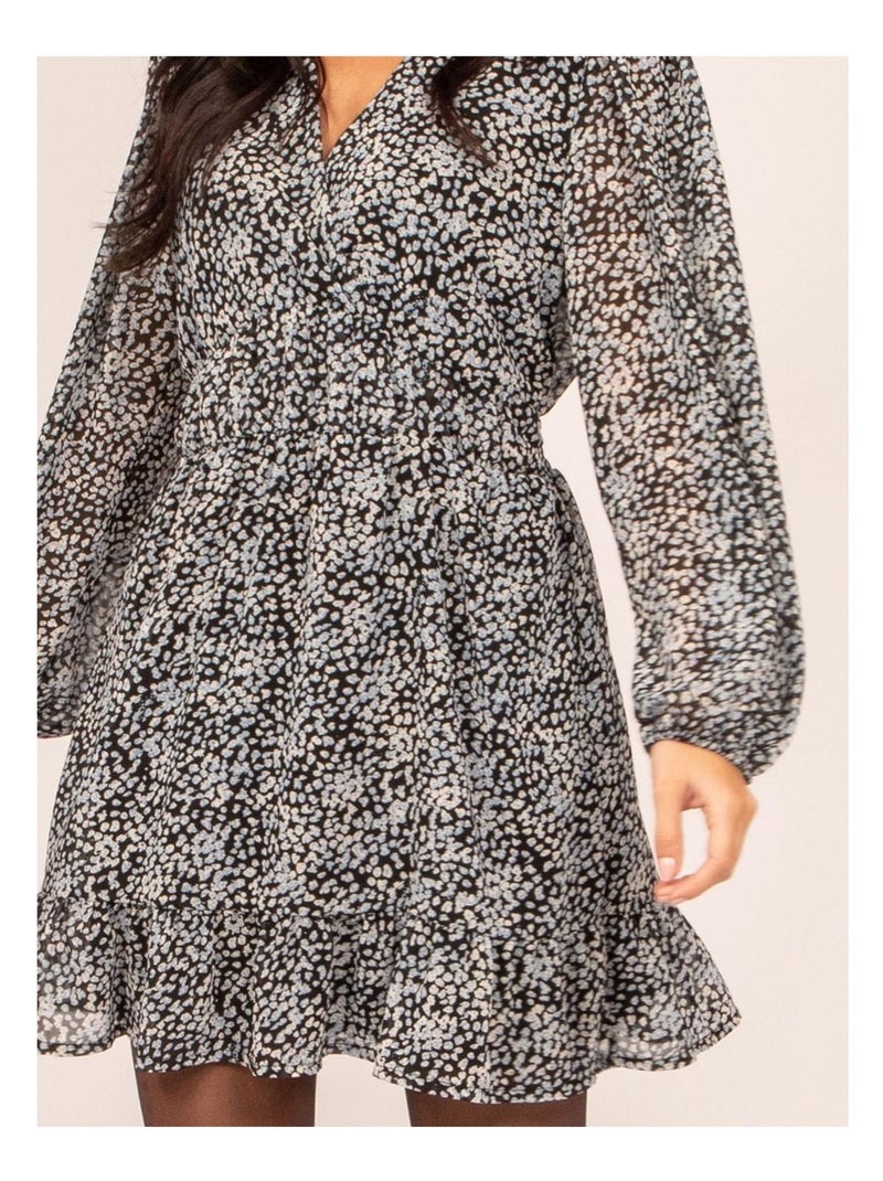 ITELIA korte jurk met patroon Blauw - Kiabi