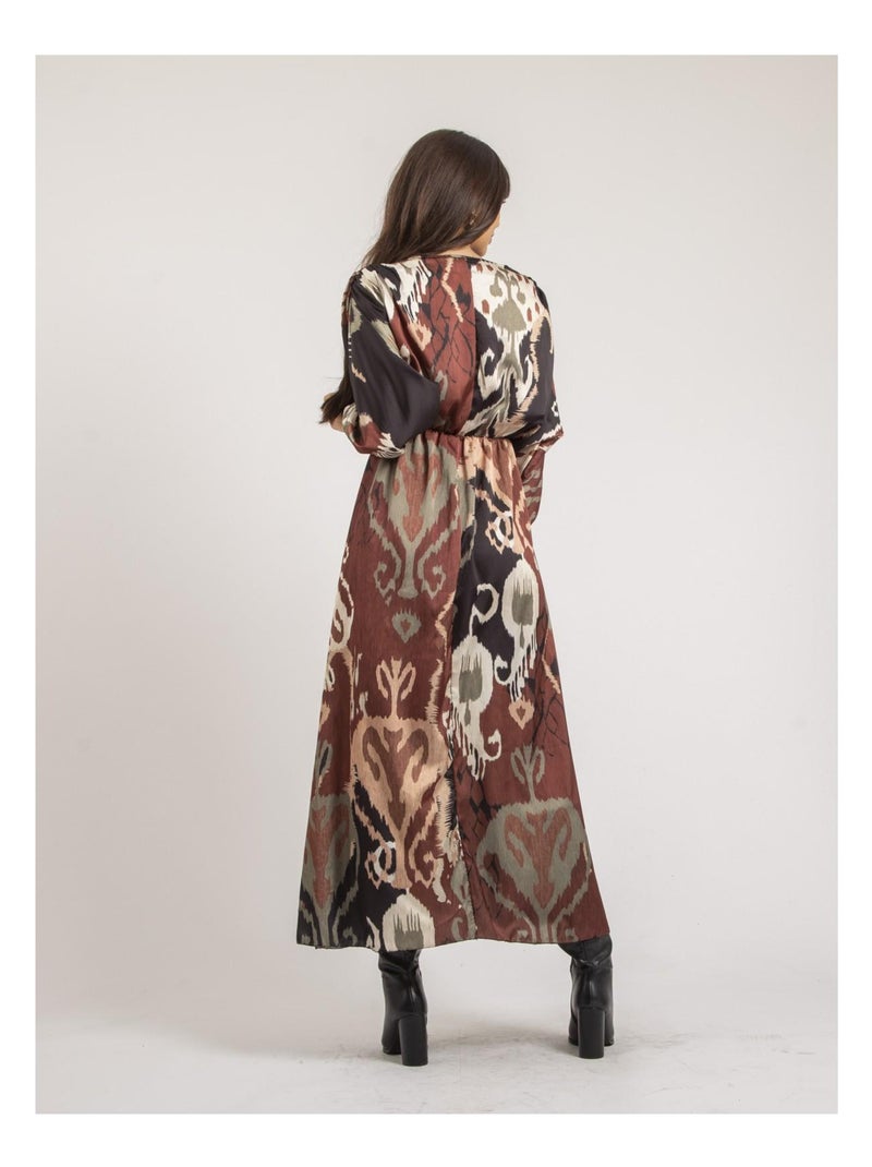 Iveca maxi-jurk met patroon Kaki - Kiabi