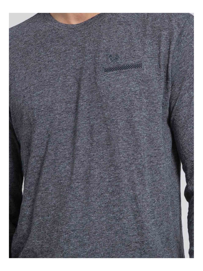 Jabertolo t-shirt met lange mouwen en ronde hals van puur katoen Marineblauw - Kiabi