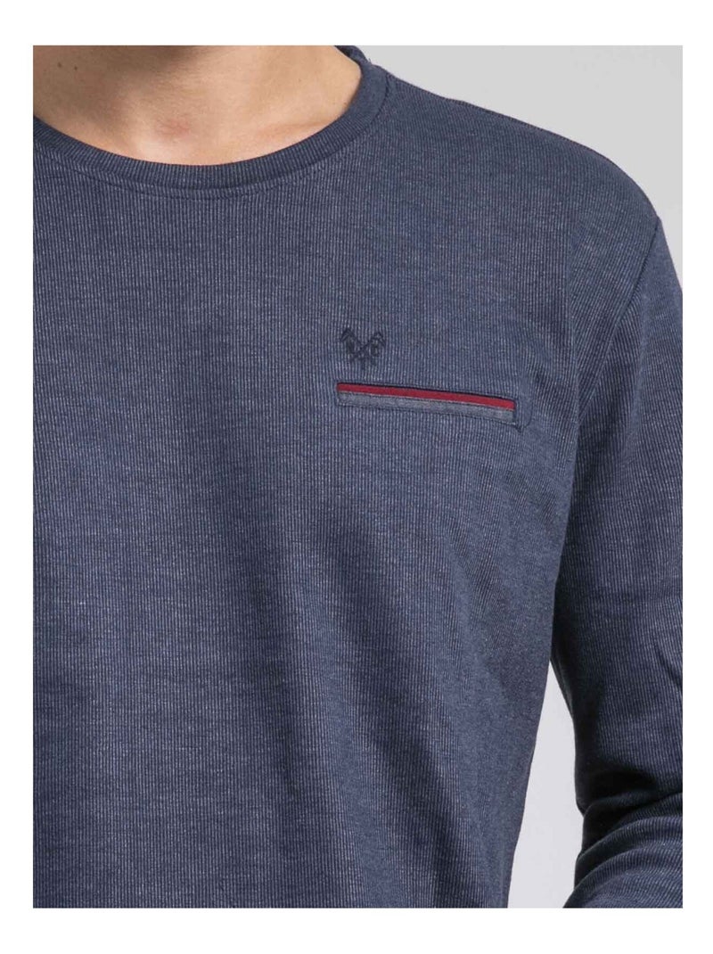 Jaboutix t-shirt met lange mouwen, ronde hals en gemaakt van puur katoen Marineblauw - Kiabi