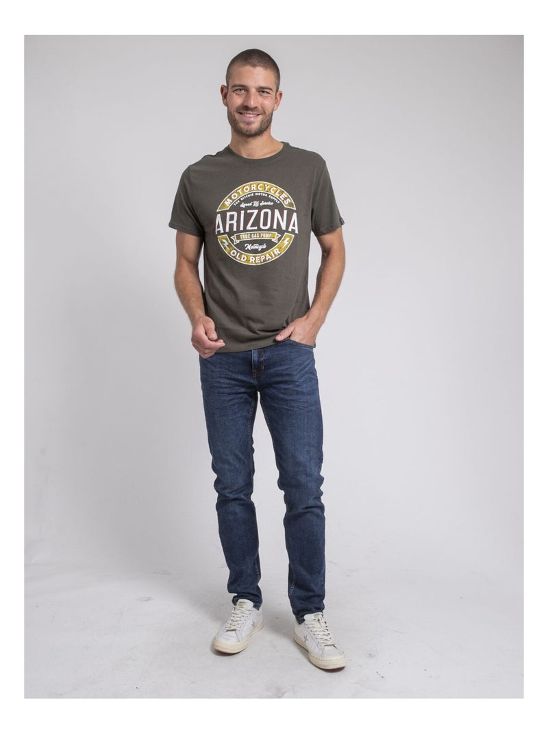 Jabustin t-shirt met ronde hals van puur katoen Kaki - Kiabi