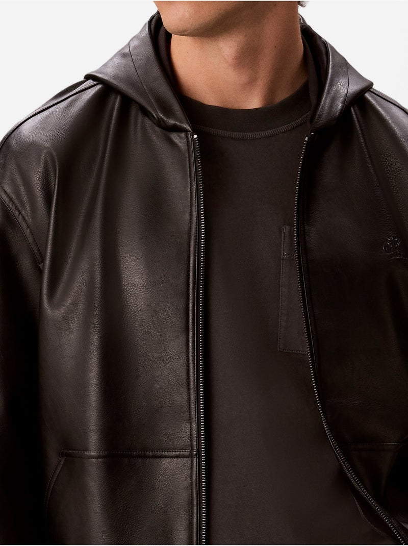 Jack met leerlook - calvin klein Zwart Zwart - Kiabi