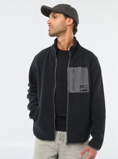 Jack met schapenvachteffect en contrasterend zakje 'JJrebel' - Kiabi