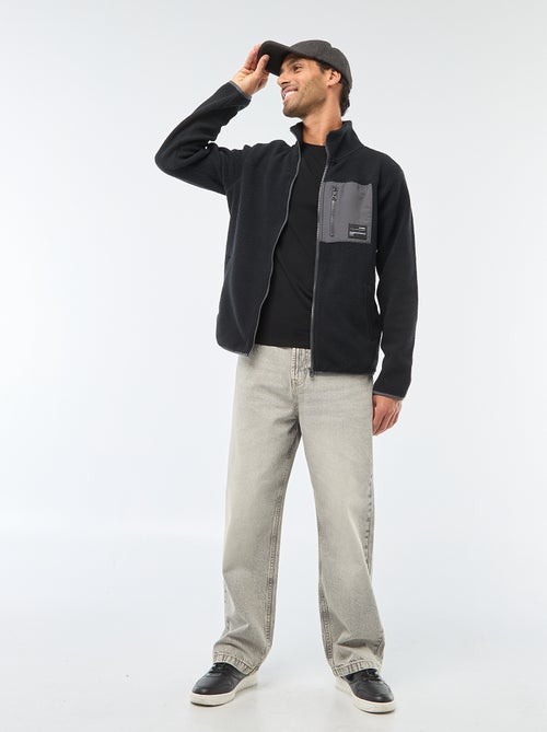 Jack met schapenvachteffect en contrasterend zakje 'JJrebel' - Kiabi