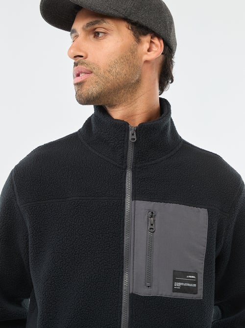 Jack met schapenvachteffect en contrasterend zakje 'JJrebel' - Kiabi