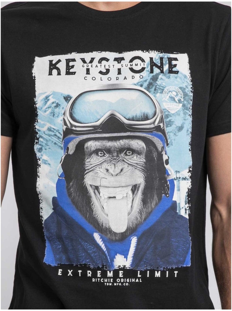 Jacoski t-shirt met ronde hals van puur katoen Zwart - Kiabi