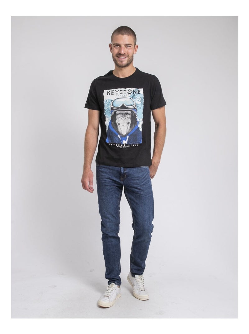 Jacoski t-shirt met ronde hals van puur katoen Zwart - Kiabi