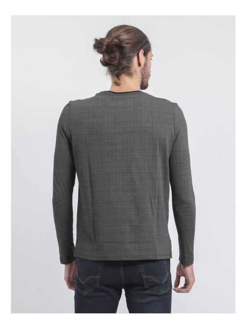 JACOU T-shirt met lange mouwen en ronde hals van puur katoen - Kiabi