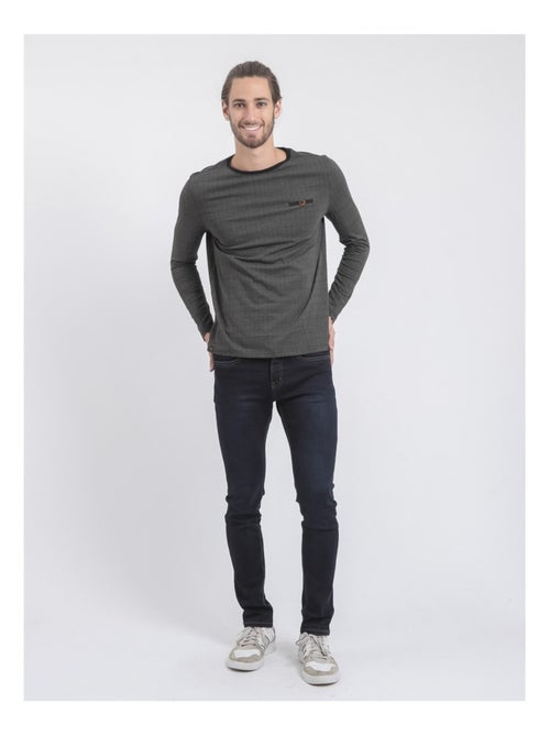 JACOU T-shirt met lange mouwen en ronde hals van puur katoen - Kiabi