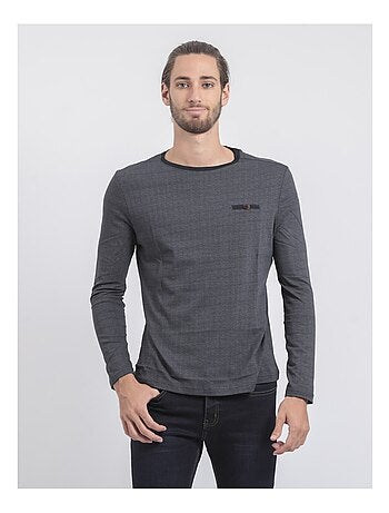 JACOU T-shirt met lange mouwen en ronde hals van puur katoen