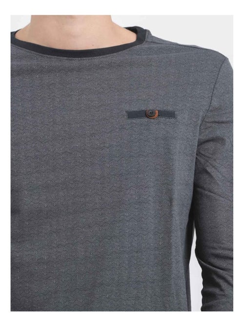 JACOU T-shirt met lange mouwen en ronde hals van puur katoen - Kiabi