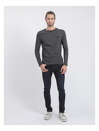 JACOU T-shirt met lange mouwen en ronde hals van puur katoen