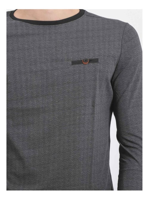 JACOU T-shirt met lange mouwen en ronde hals van puur katoen - Kiabi