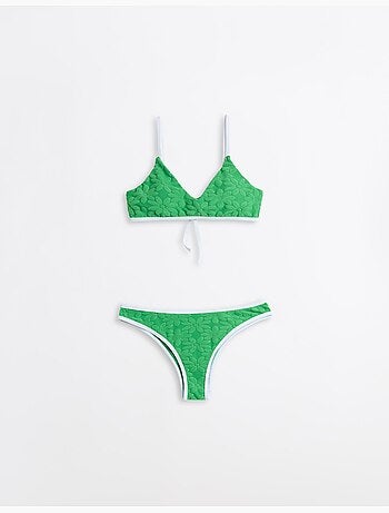 Jacquard-bikini mit blumenmuster, mo fashion