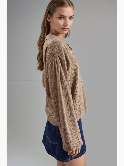 Jacquard cardigan met patroon en knopen my fashion - Kiabi