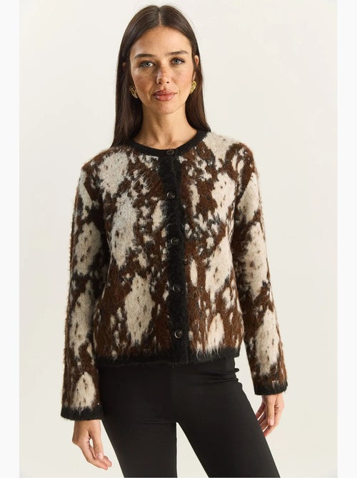 Jacquard cardigan met patroon, lange mouwen en knopen lucci - Kiabi Jacquard cardigan met patroon, lange mouwen en knopen lucci - Kiabi