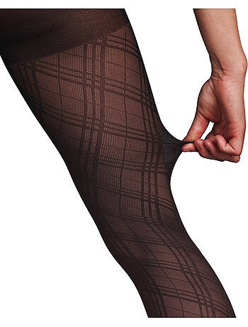 Jacquard fantasiepanty 60 denier zwart