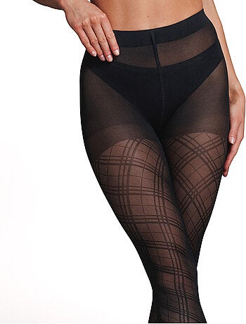 Jacquard fantasiepanty 60 denier zwart