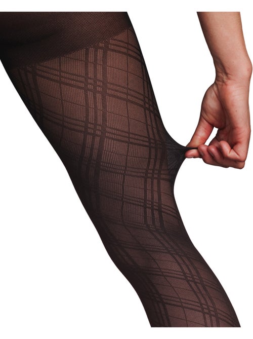 Jacquard fantasiepanty 60 denier zwart - Kiabi