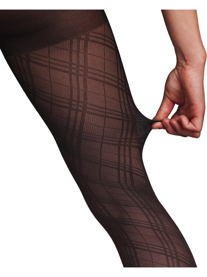 Jacquard fantasiepanty 60 denier zwart Zwart - Kiabi