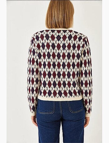 Jacquard gebreid vest met zakken lucci