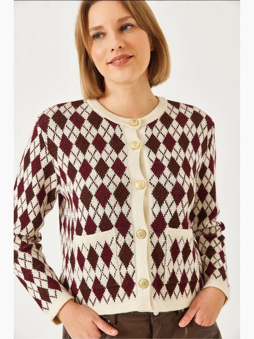 Jacquard gebreid vest met zakken lucci - Kiabi Jacquard gebreid vest met zakken lucci - Kiabi