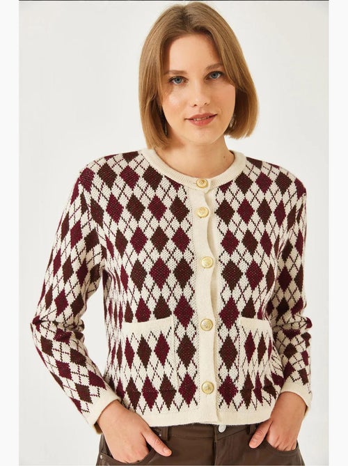 Jacquard gebreid vest met zakken lucci - Kiabi Jacquard gebreid vest met zakken lucci - Kiabi