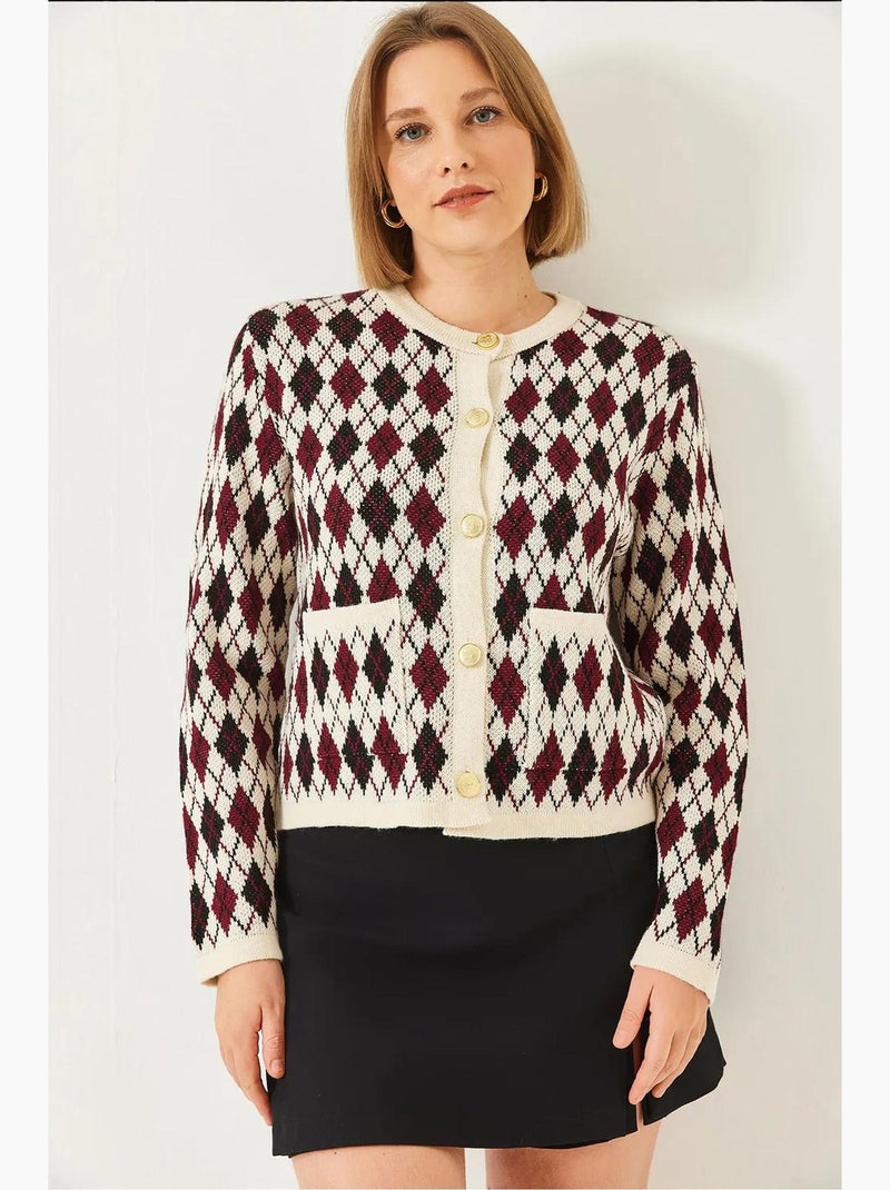 Jacquard gebreid vest met zakken lucci Multicolor - Kiabi
