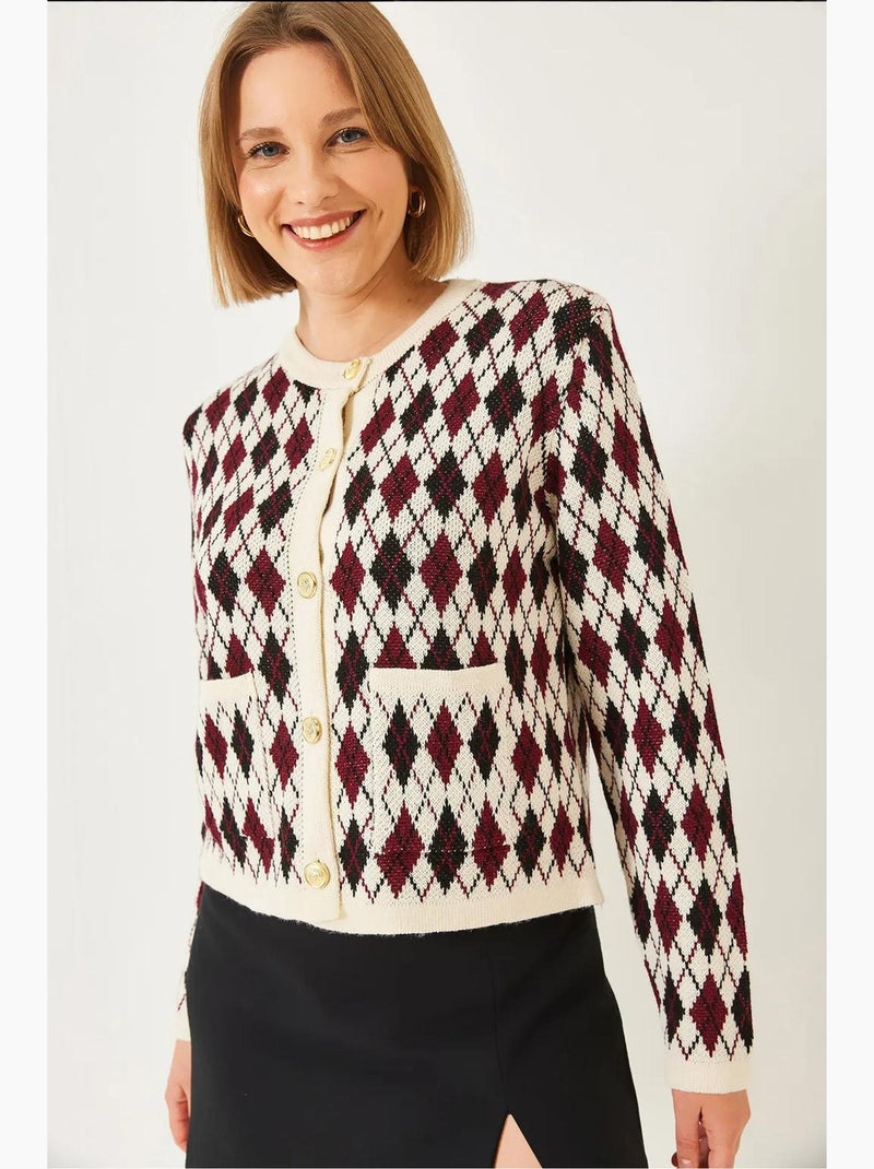Jacquard gebreid vest met zakken lucci Multicolor - Kiabi