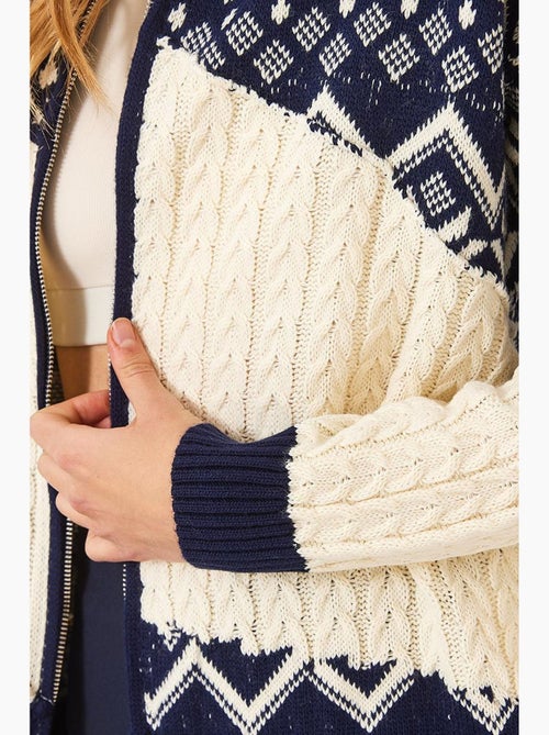 Jacquard gebreide cardigan met rits lucci - Kiabi Jacquard gebreide cardigan met rits lucci - Kiabi