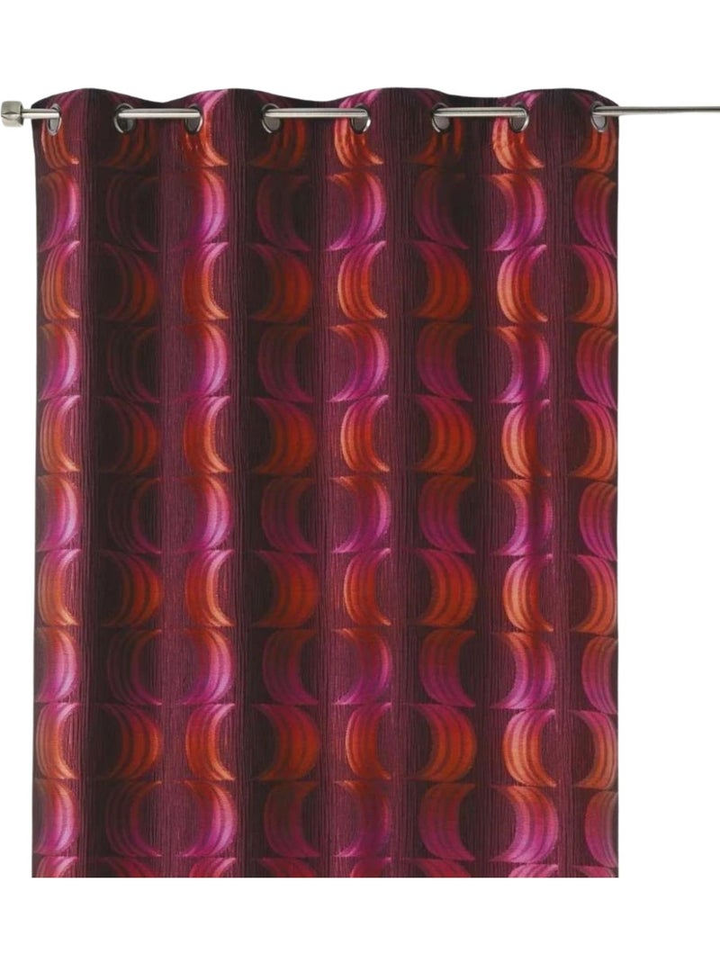 Jacquard-gordijn met halve maanmotieven Bordeaux - Kiabi