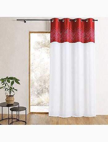 Jacquard-gordijn met visgraatpatroon