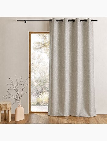 Jacquard-lichtdoorlatend gordijn met geometrische motieven