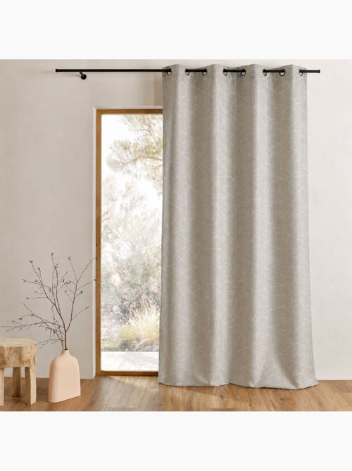 Jacquard-lichtdoorlatend gordijn met geometrische motieven - Kiabi