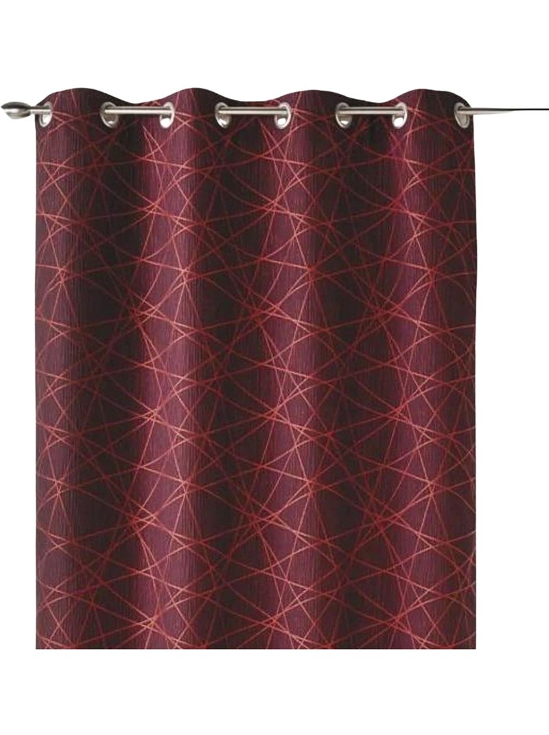 Jacquard-lichtdoorlatend gordijn met geometrische motieven Framboosroze - Kiabi