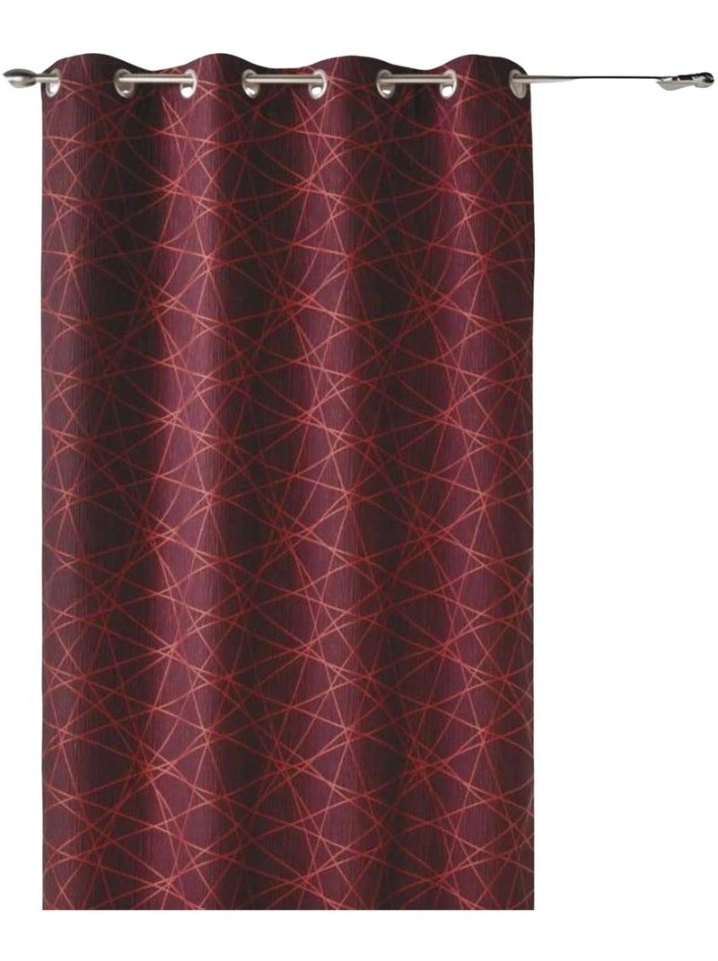 Jacquard-lichtdoorlatend gordijn met geometrische motieven Framboosroze - Kiabi
