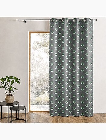 Jacquard-lichtdoorlatend gordijn met rozetmotieven