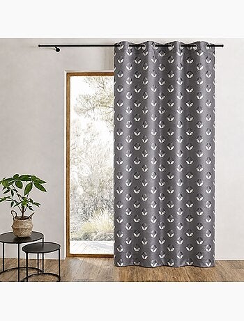 Jacquard-lichtdoorlatend gordijn met rozetmotieven