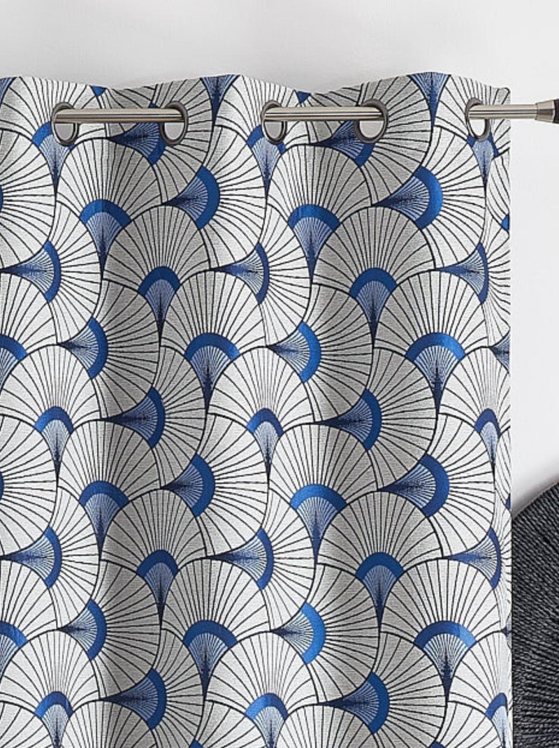 Jacquard meubelgordijn Blauw - Kiabi