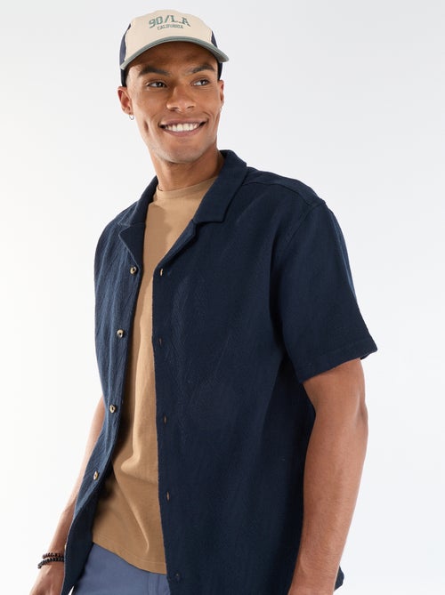 Jacquard overhemd met korte mouwen - Kiabi Jacquard overhemd met korte mouwen - Kiabi