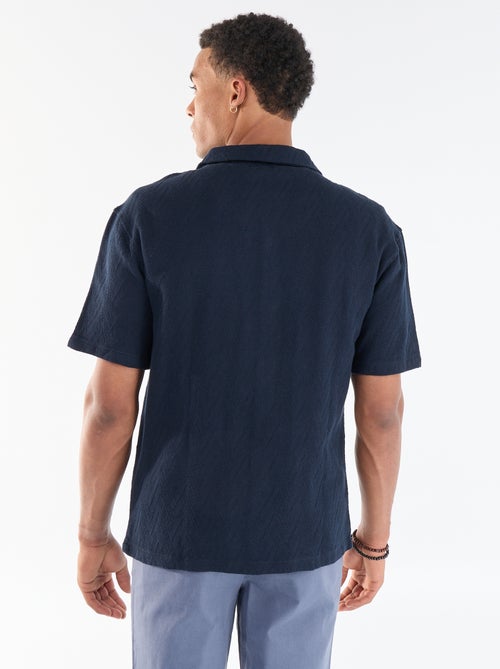 Jacquard overhemd met korte mouwen - Kiabi Jacquard overhemd met korte mouwen - Kiabi