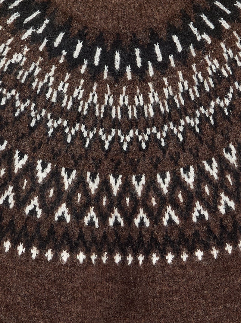 Jacquard trui Bruin - Kiabi
