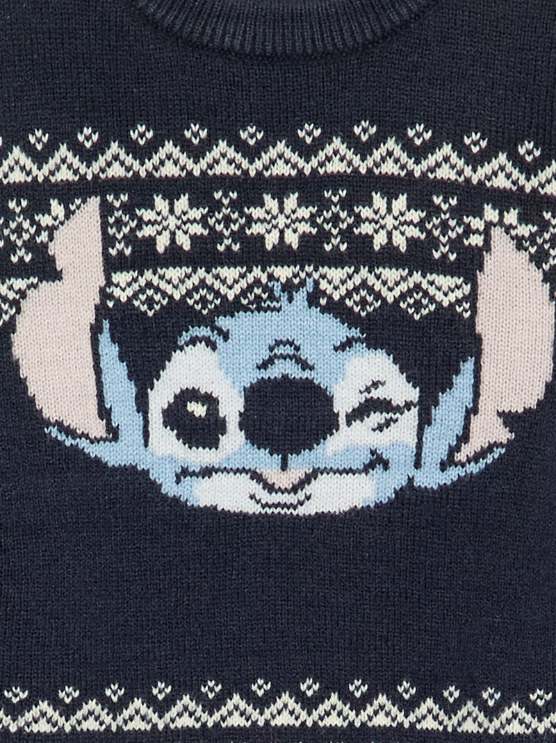 Jacquard trui 'Disney' 'Stitch' Blauw - Kiabi