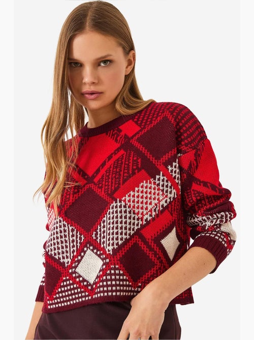 Jacquard trui met baklava patroon lucci - Kiabi Jacquard trui met baklava patroon lucci - Kiabi