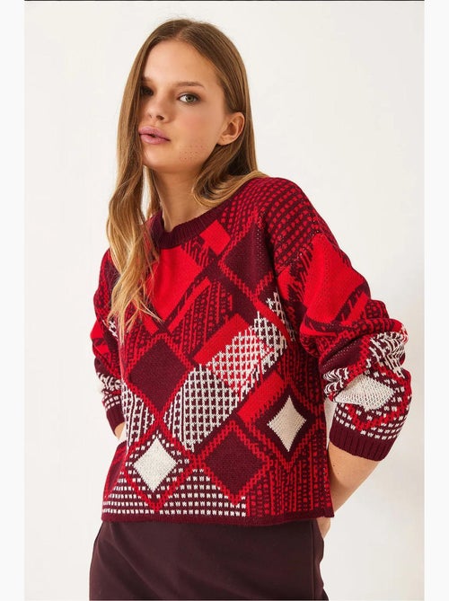 Jacquard trui met baklava patroon lucci - Kiabi Jacquard trui met baklava patroon lucci - Kiabi