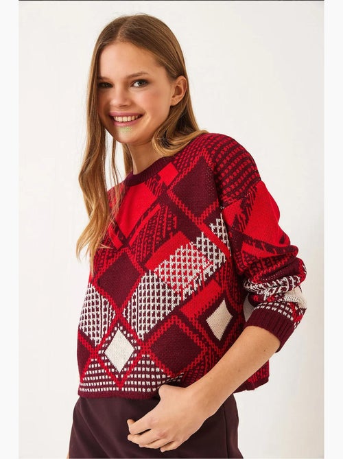 Jacquard trui met baklava patroon lucci - Kiabi Jacquard trui met baklava patroon lucci - Kiabi