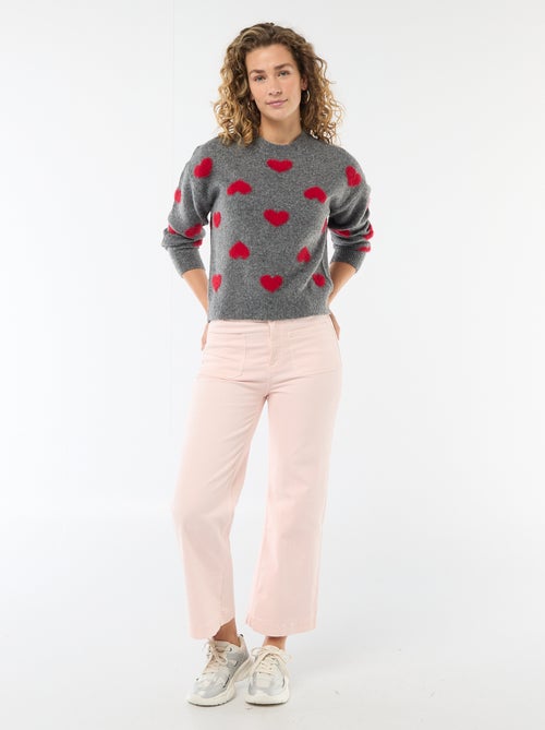 Jacquard trui met hartjes - Kiabi