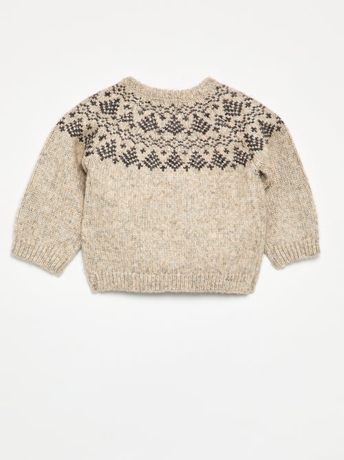 Jacquard trui met knoopsluiting bij de armsgaten - Kiabi