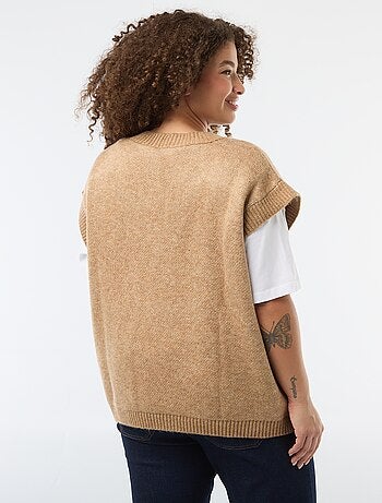 Jacquard trui zonder mouwen