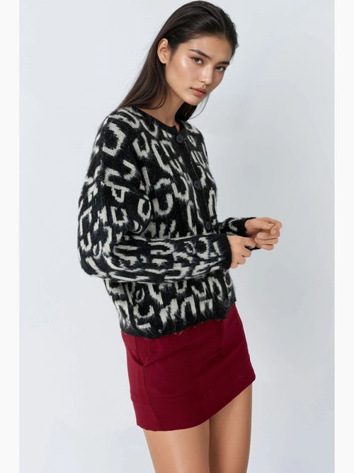 Jacquard vest met lange mouwen en knopen my fashion - Kiabi